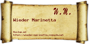 Wieder Marinetta névjegykártya